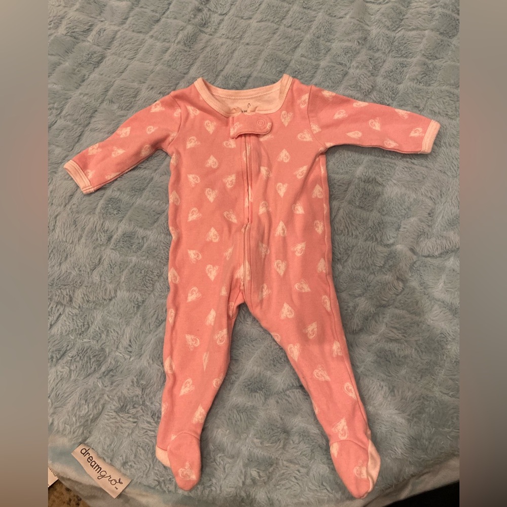 3 month baby heart footie